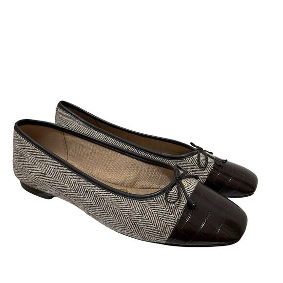 Sam Edelman Womens Marley Herringbone Ballet Flats US 10 Brown Old Money Classic - Picture 1 of 11